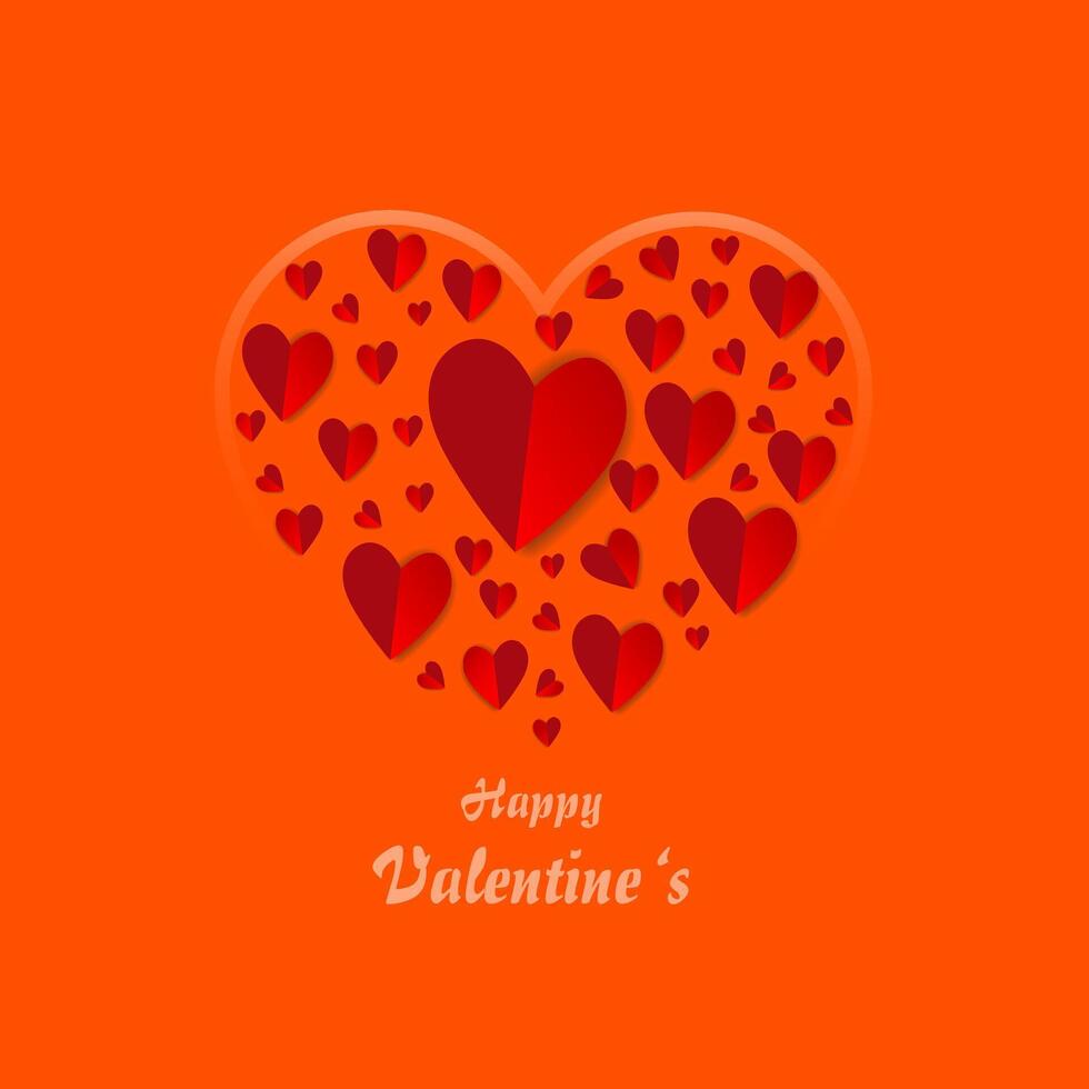 contento san valentin día concepto para saludo tarjeta, celebracion, anuncios, marca, cubrir, etiqueta, ventas. San Valentín día mínimo corazón diseño tarjeta. vector