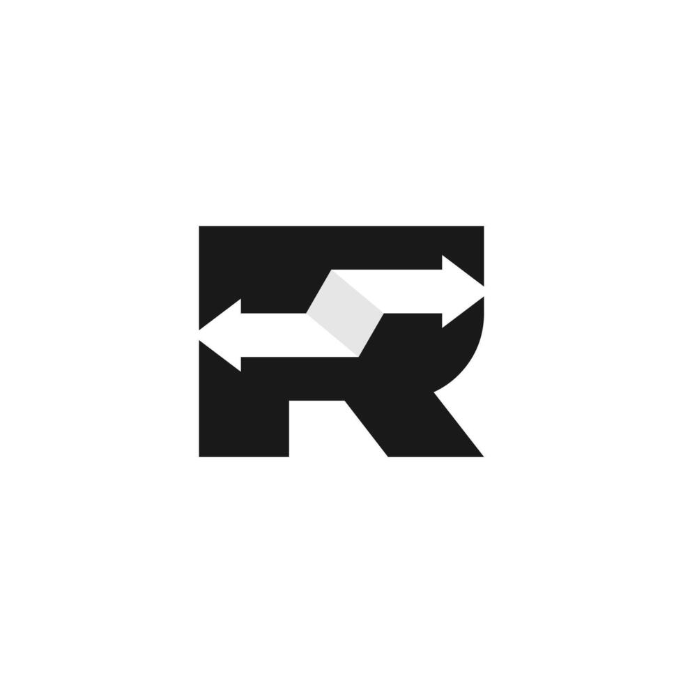 R initial logo design concept vector