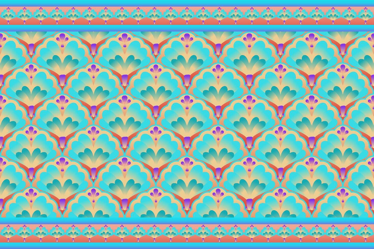 ikat floral cachemir bordado en blanco fondo.ikat étnico oriental sin costura modelo tradicional.azteca estilo resumen vector ilustración.diseño para textura,tela,ropa,envoltura,decoración.