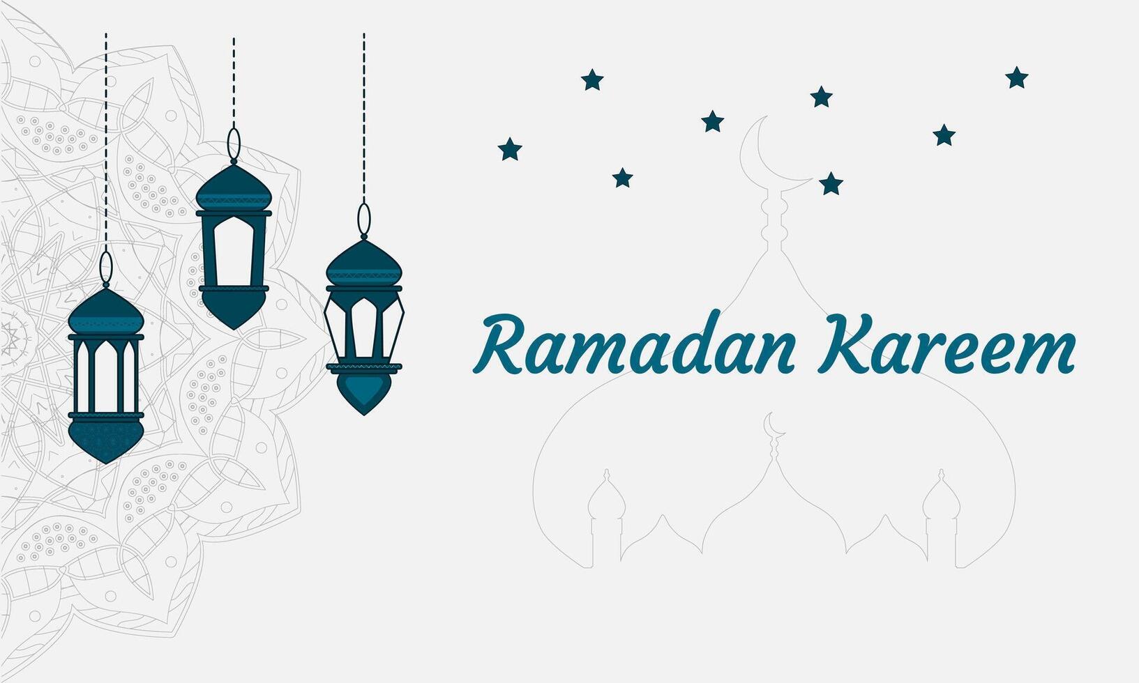 Ramadán kareem antecedentes concepto con linterna lámpara. vector ilustración.