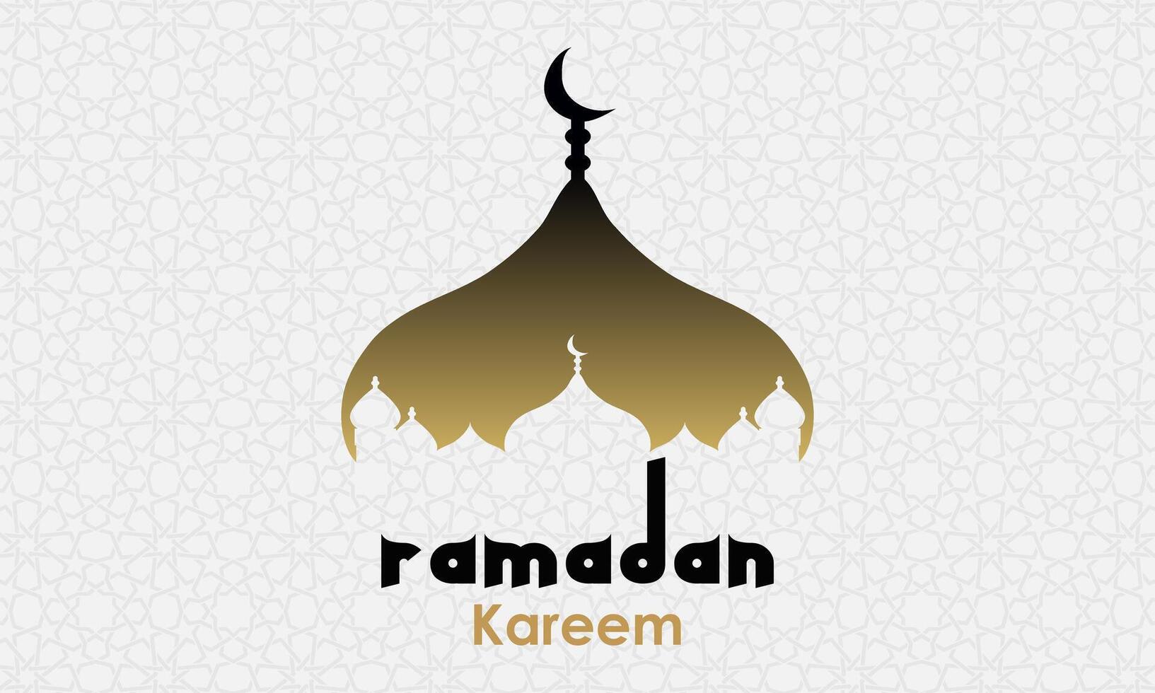 Ramadan Kareem background concept with silhouette of mosque. Vector illustration.
