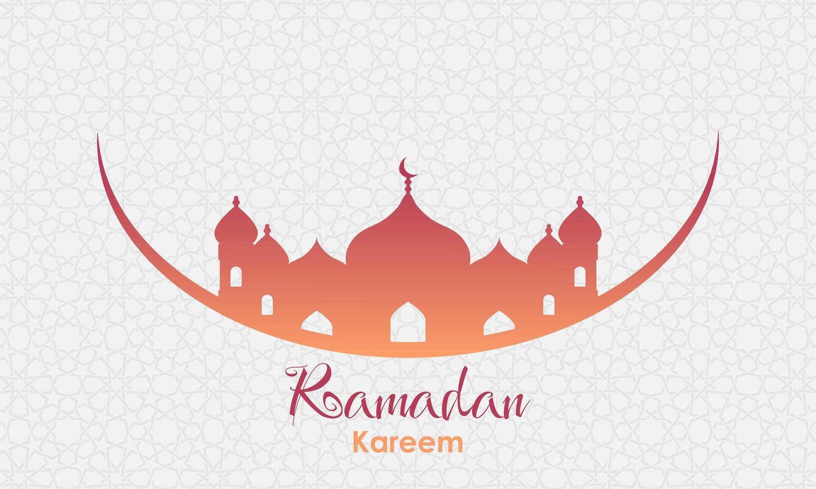 Ramadan Kareem background concept with silhouette of mosque. Vector illustration.