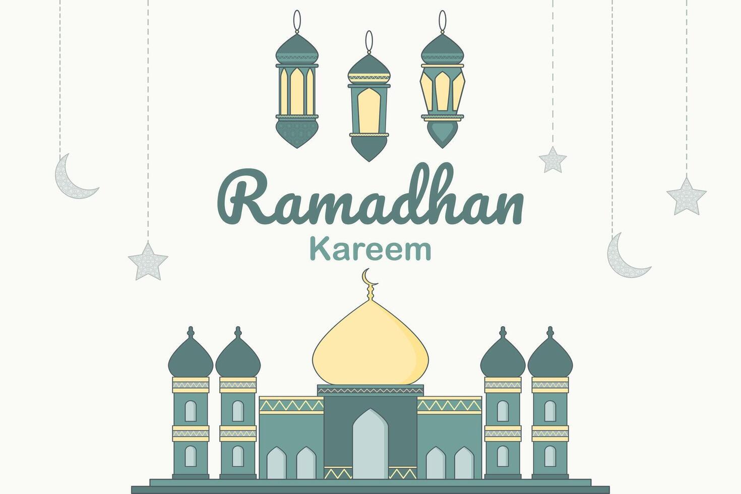 ramadhan kareem concepto. islámico antecedentes diseño con mezquita y ornamento. vector ilustración.