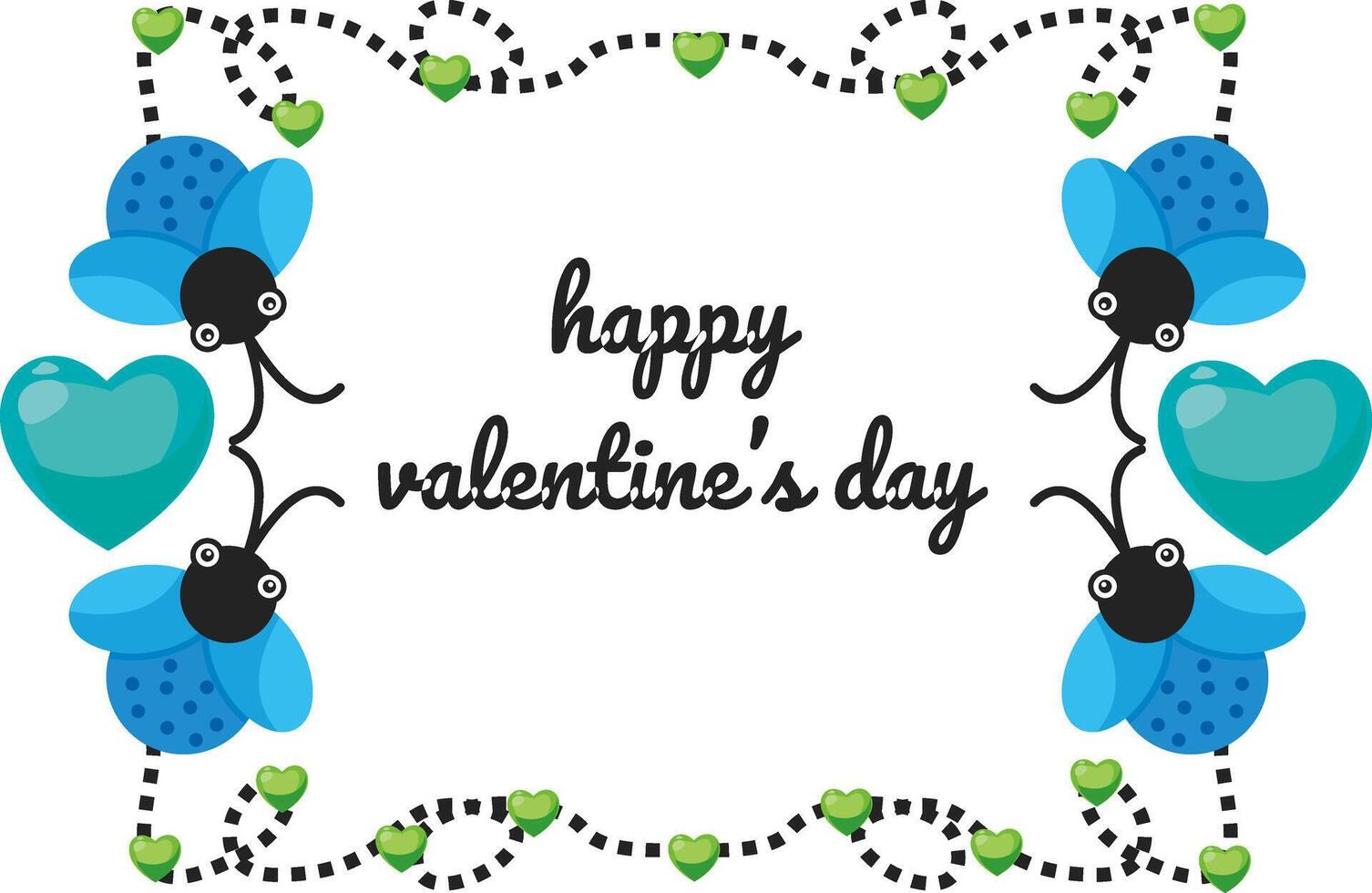 Creative concept of Happy Valentines Day card set vector