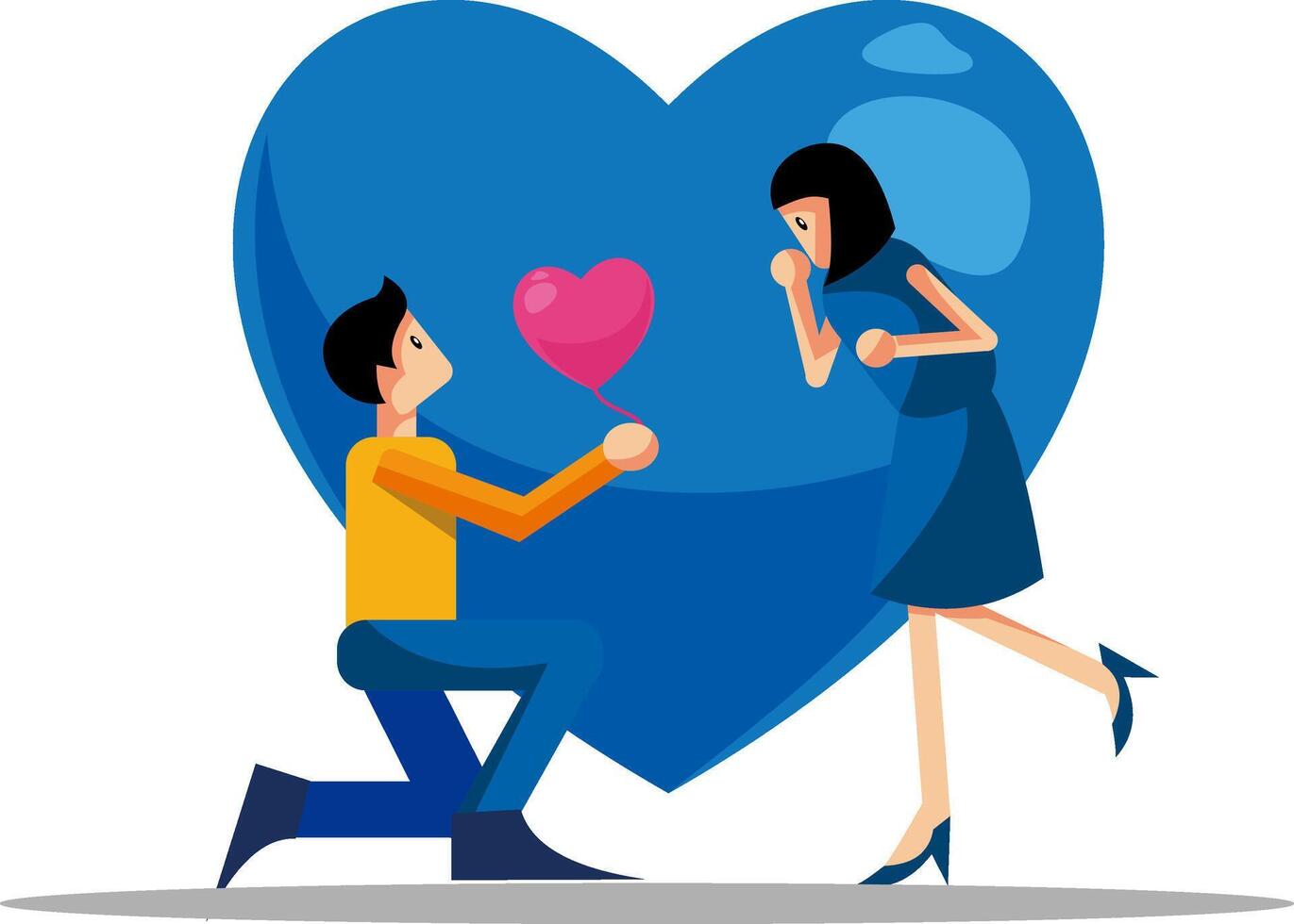 Young people on Valentine day vector