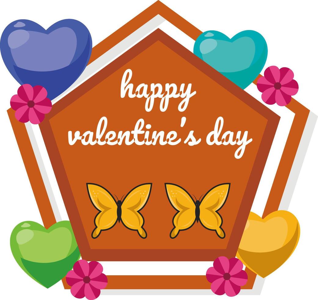 Creative concept of Happy Valentines Day card set vector