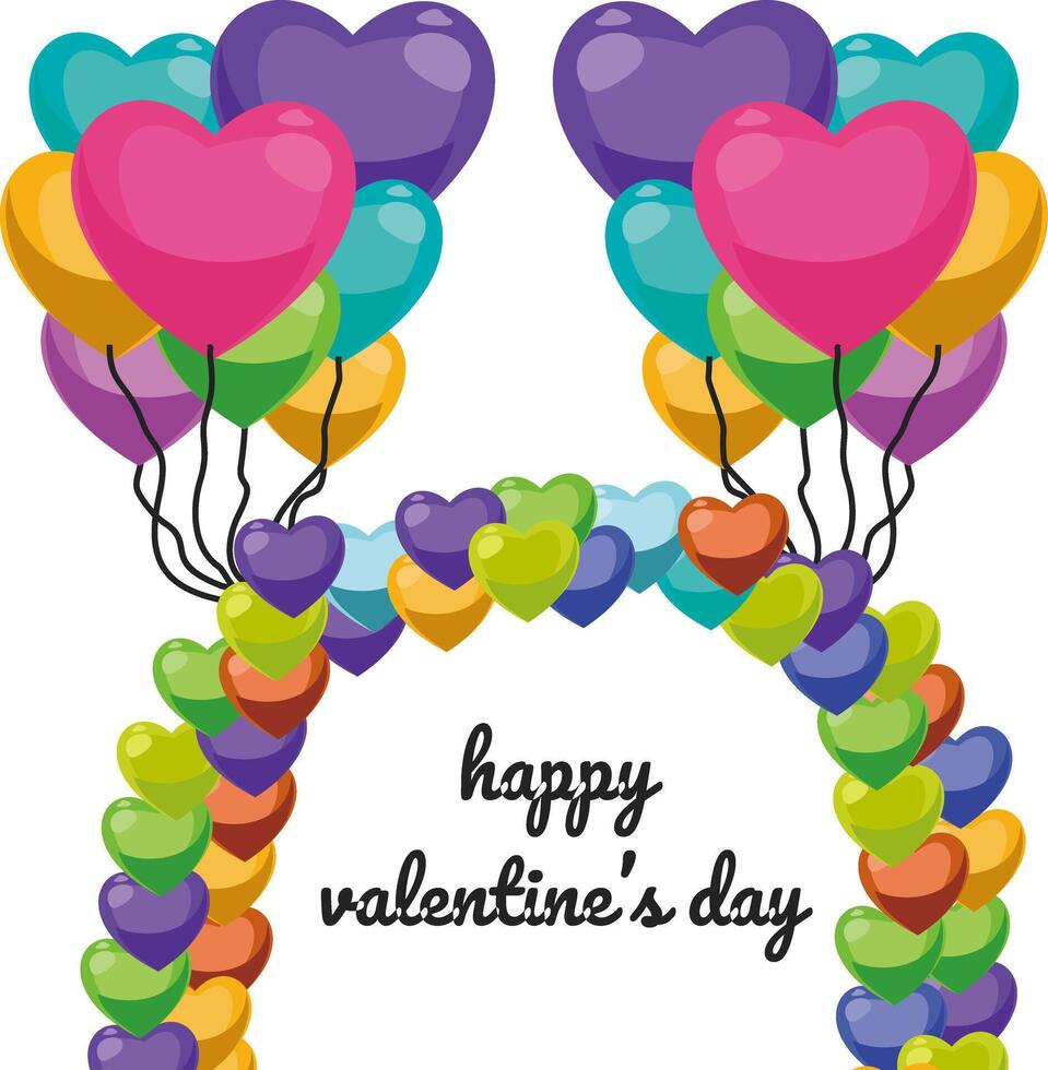 Creative concept of Happy Valentines Day card set vector