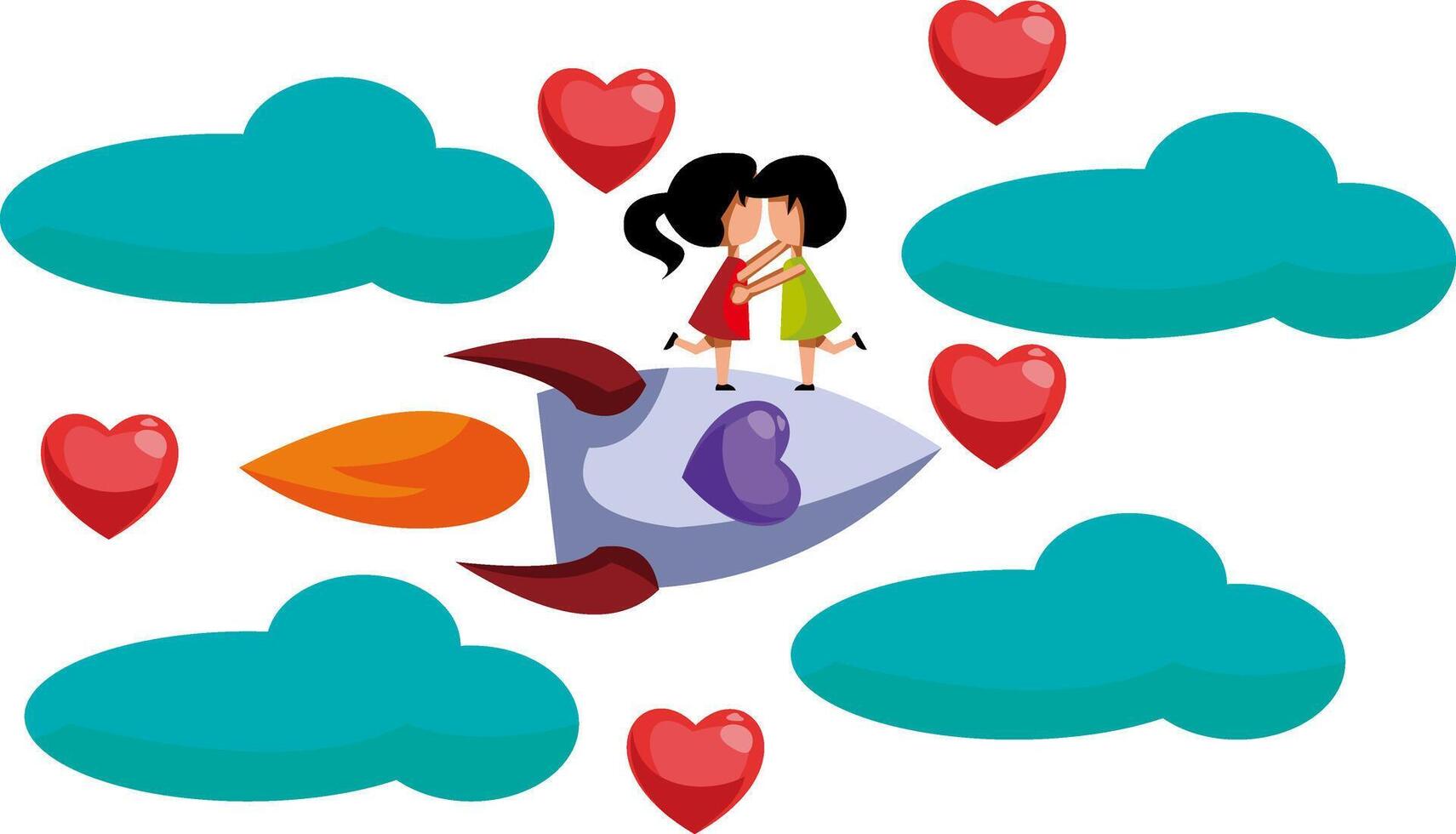 Creative concept of Happy Valentines Day card set vector