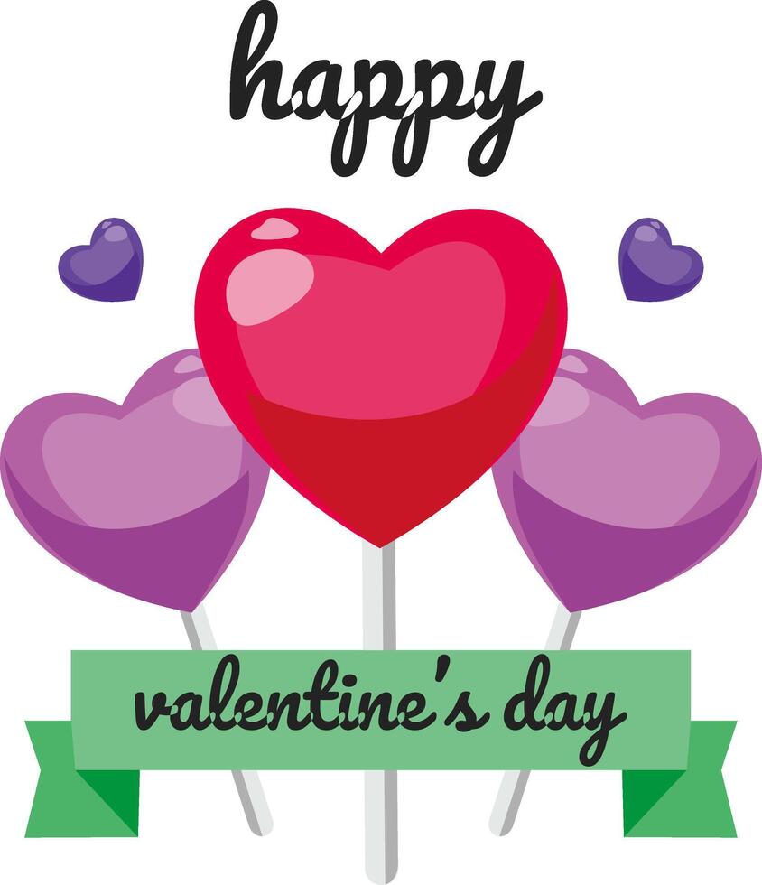 Creative concept of Happy Valentines Day card set vector