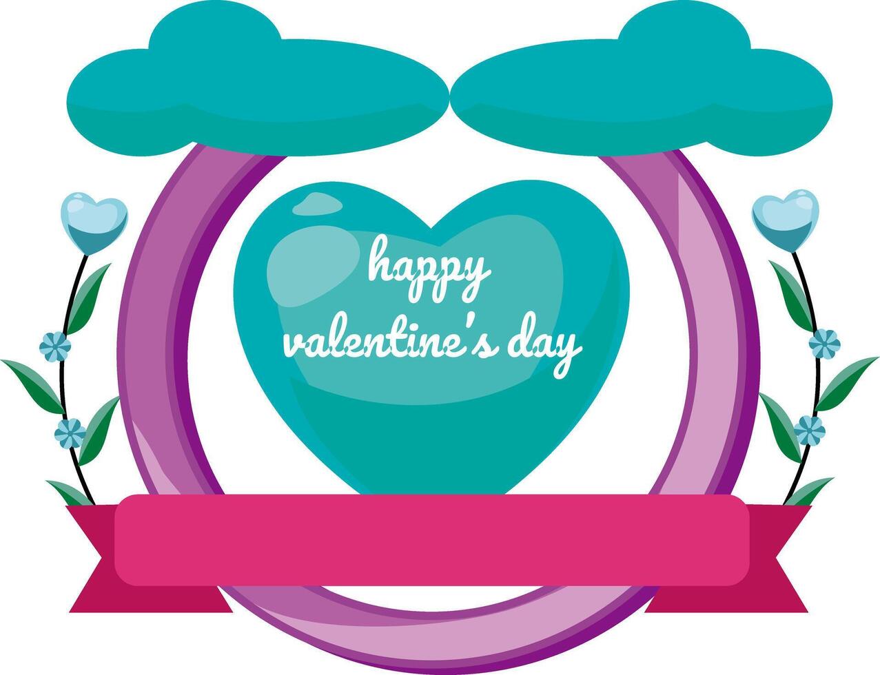 Creative concept of Happy Valentines Day card set vector