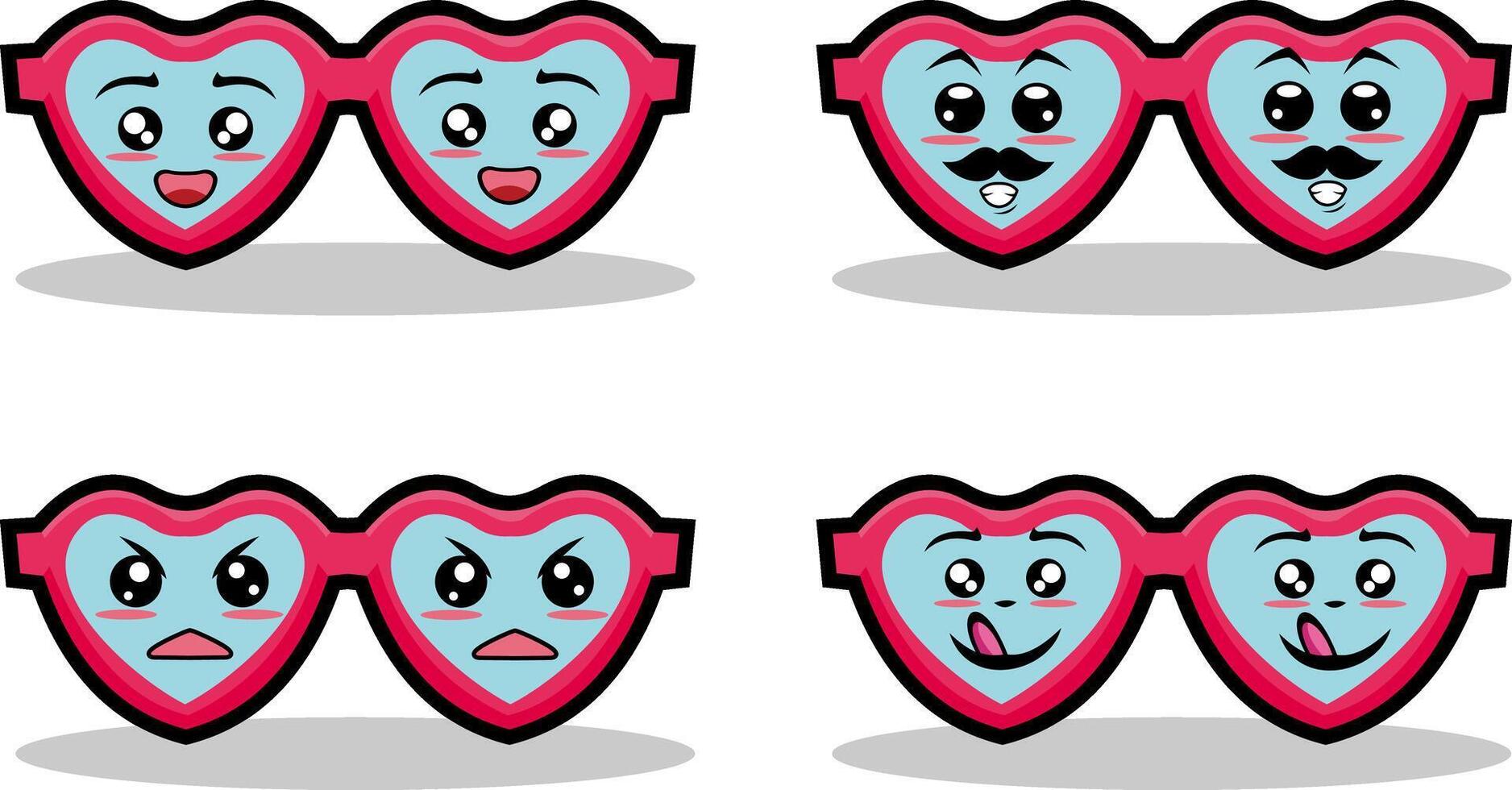 colección de linda emoticon emojis garabatear dibujos animados vector
