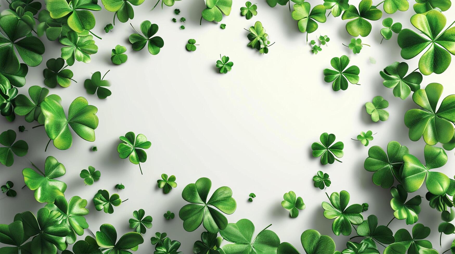 AI generated Irish Luck Clover Arrangement on Table Isolated photo