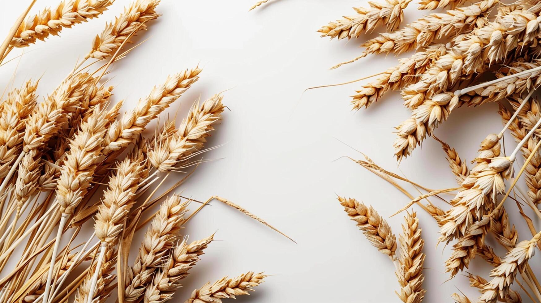 AI generated Organic Wheat Ears on Clear White Background Isolated photo