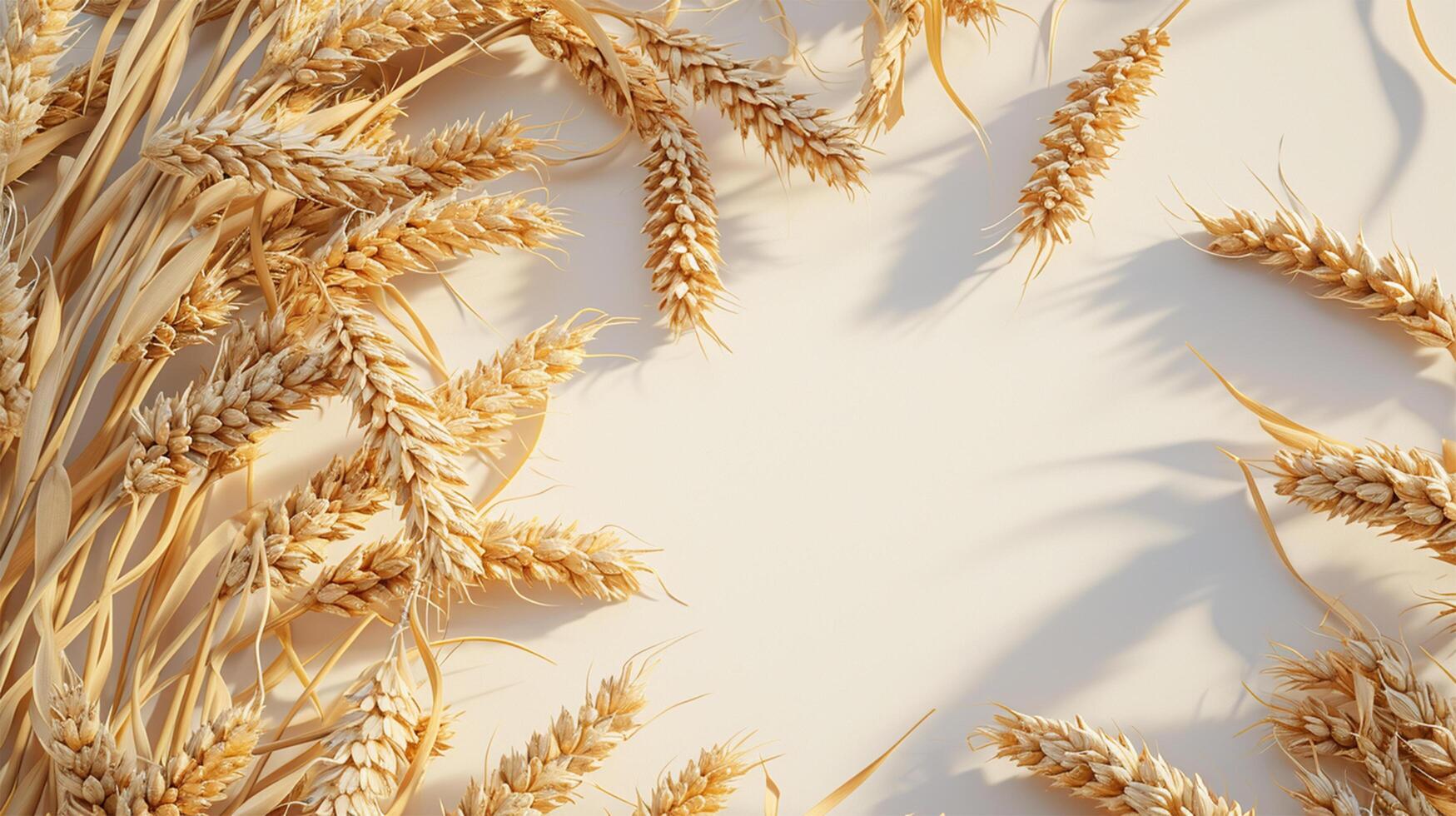 AI generated Ripe Wheat Crops with Isolation on White Background photo