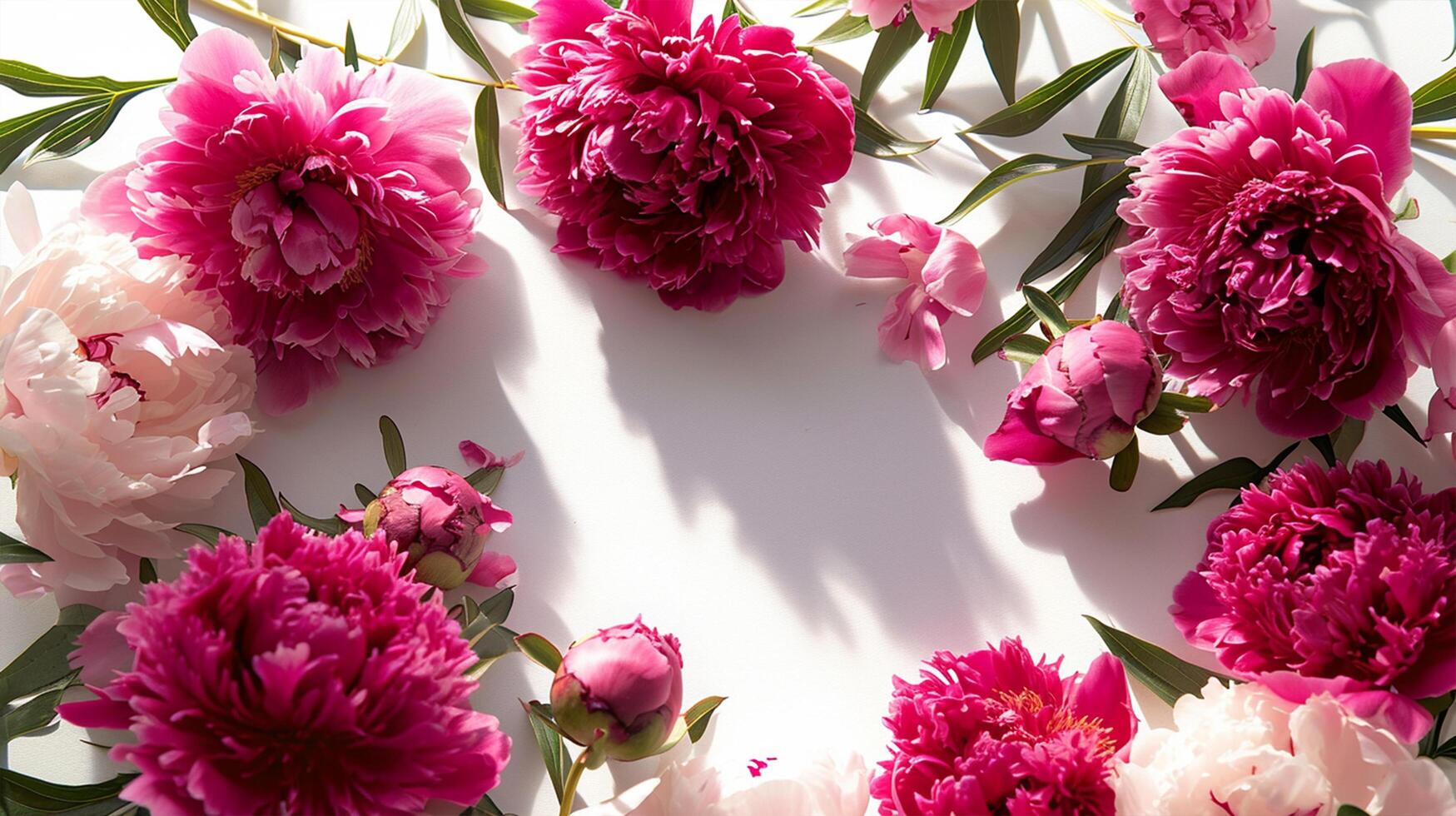 AI generated Delicate Peony Bloom with Isolation on White Background photo