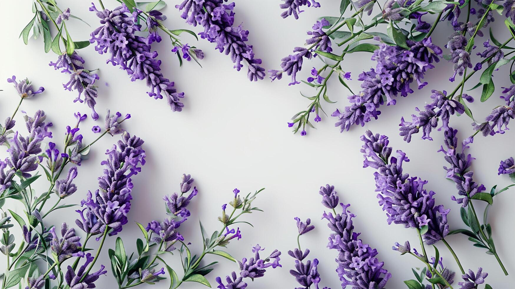 AI generated Tabletop Lavender Composition for Background photo