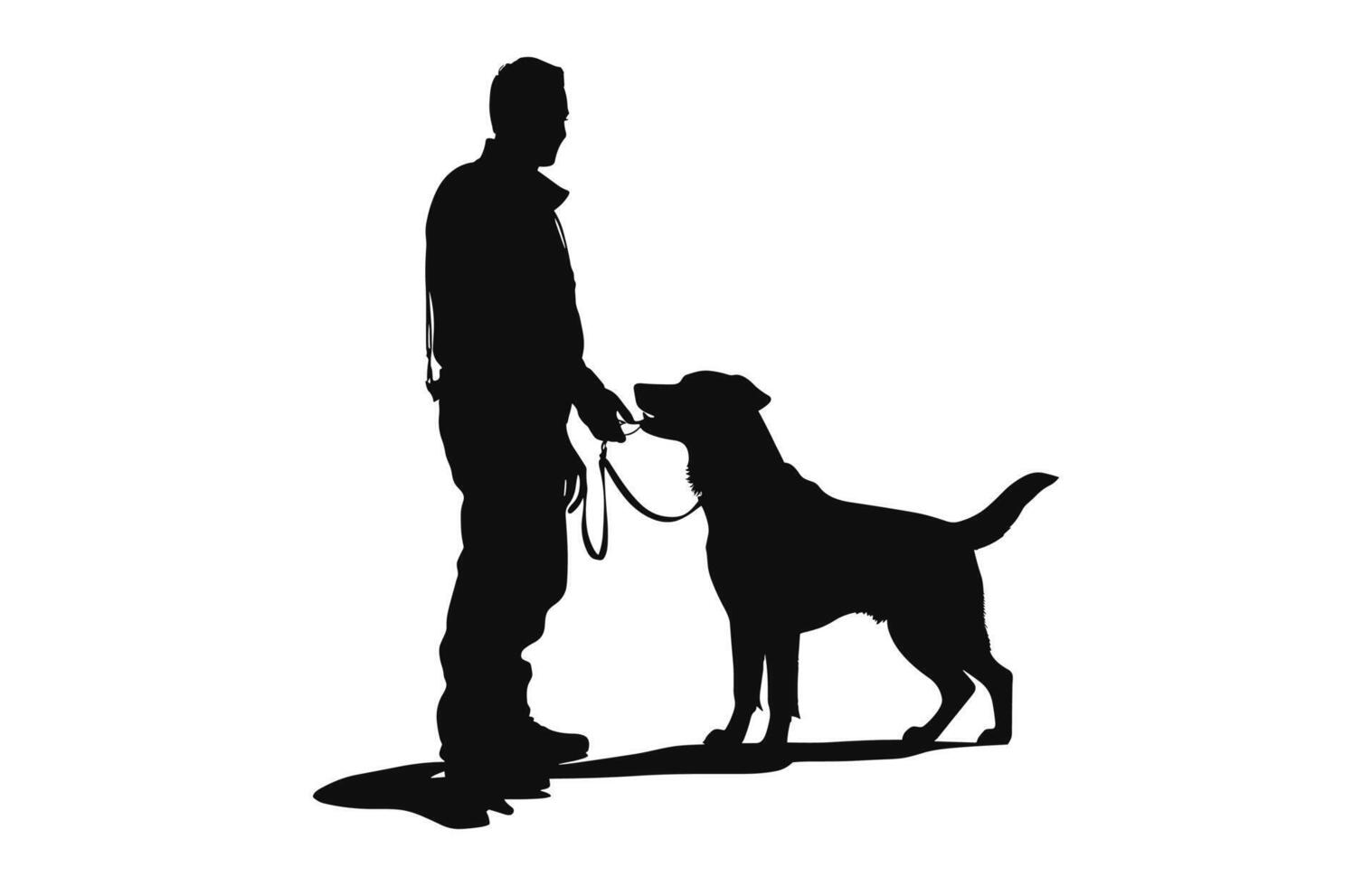Dog Trainer black vector black Silhouette isolated on a white background