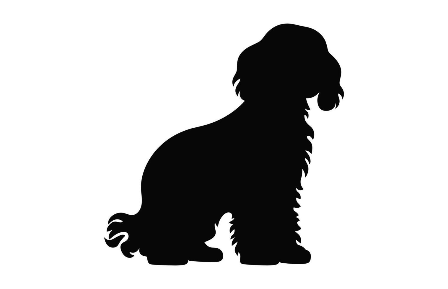 un cockapoo perro negro silueta vector gratis