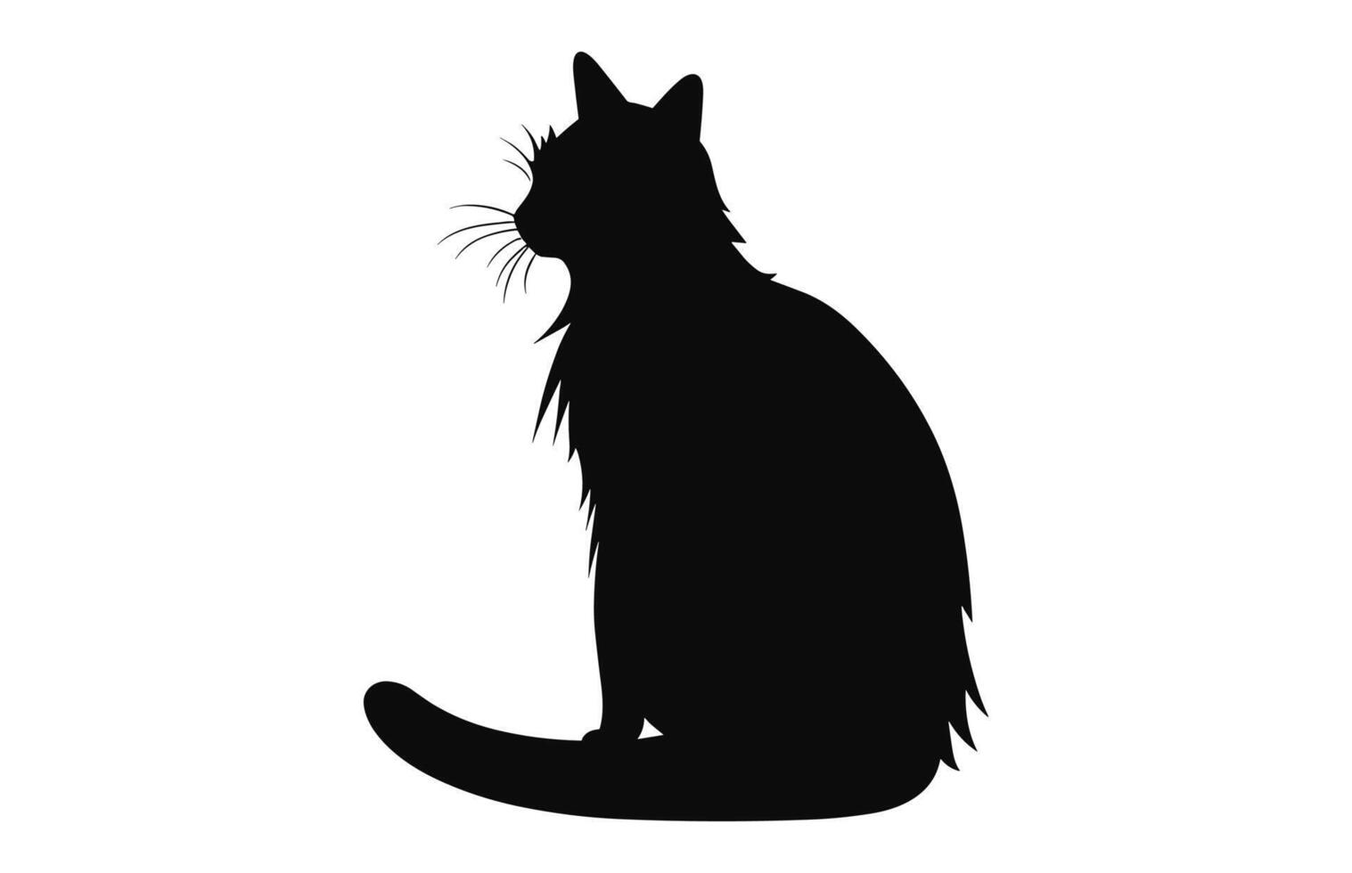 gato silueta negro vector aislado en un blanco antecedentes