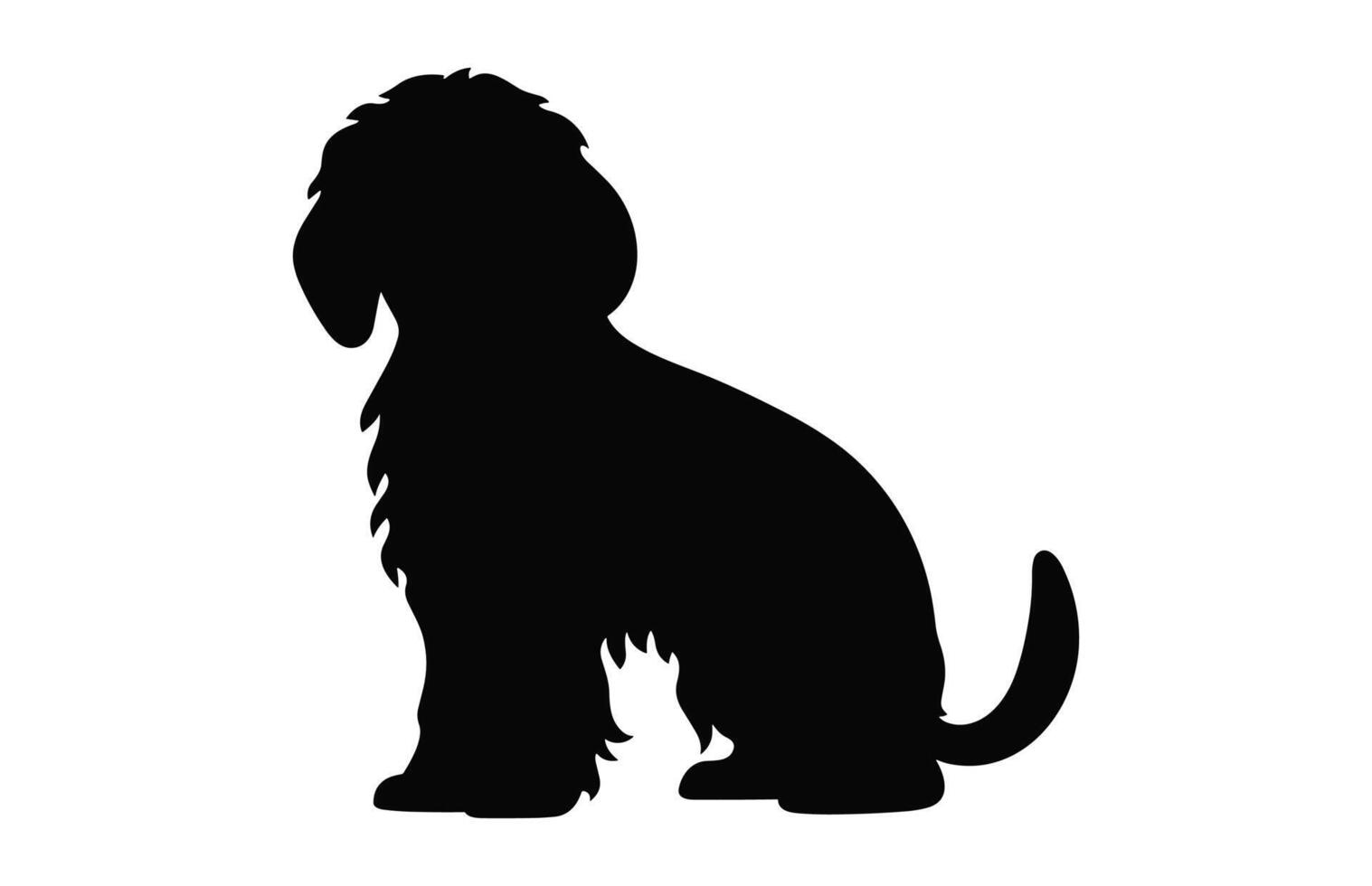 un cockapoo perro negro silueta vector gratis
