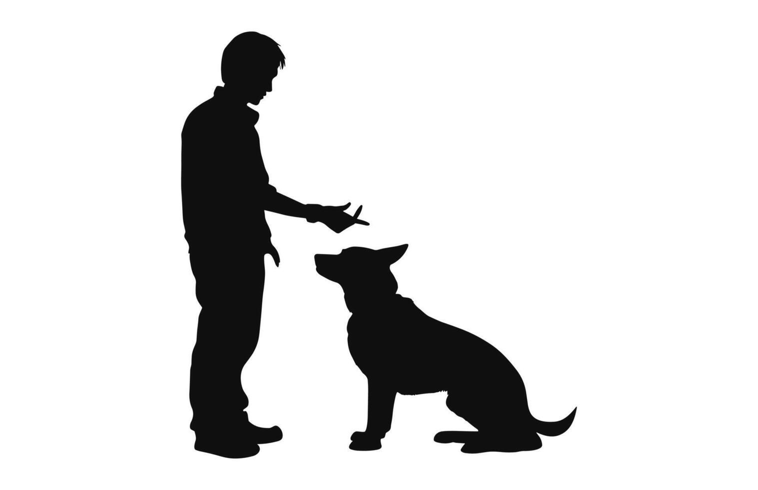 Dog Trainer black Silhouette black vector isolated on a white background