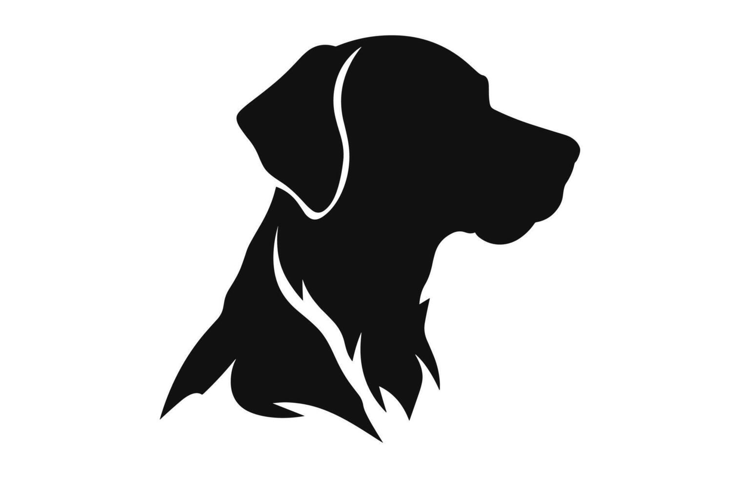 Dog head black vector Silhouette isolated on a white background