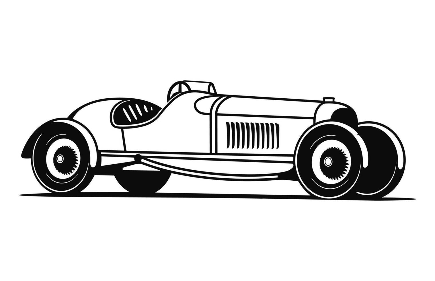 A racing car vector silhouette outline free