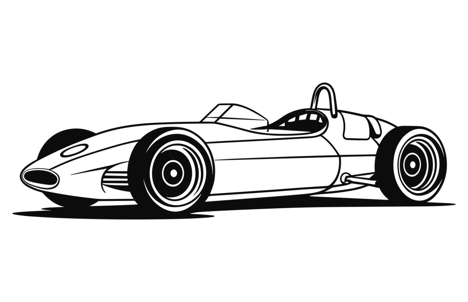 A racing car vector silhouette outline free