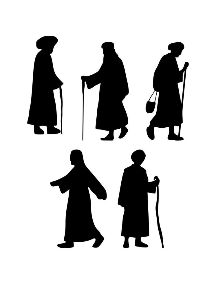 Collection of Shepherd icon. Shepherd Silhouette vector