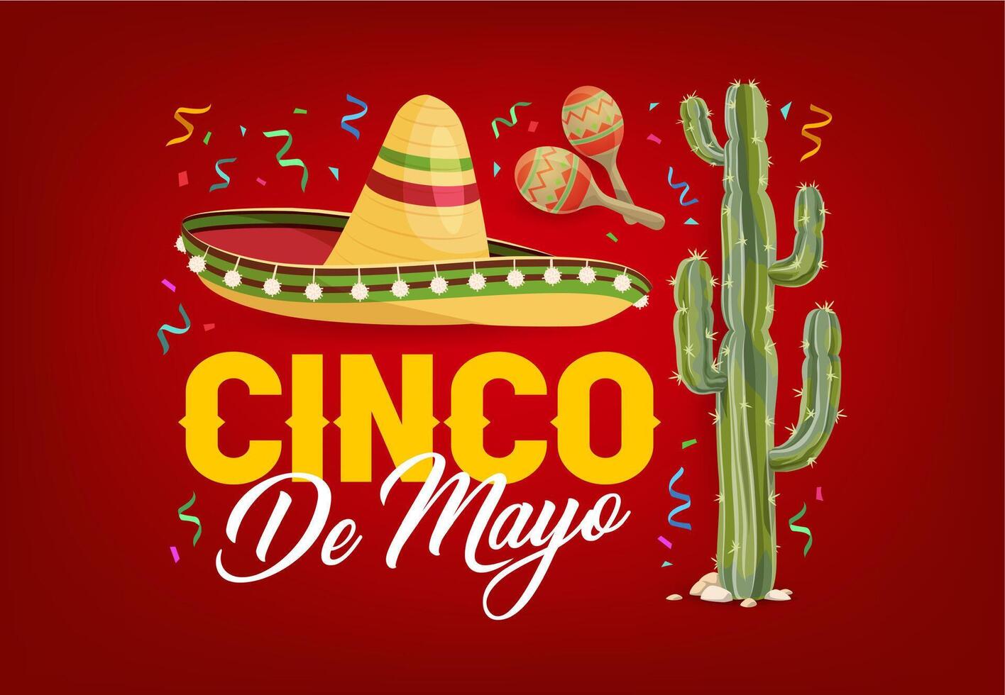 Cinco de mayo holiday banner with Mexican sombrero vector