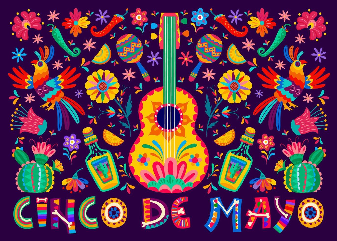 Mexican Cinco de mayo holiday banner, background vector