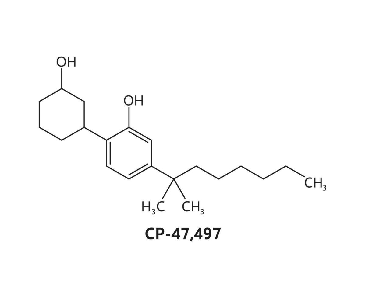 CP 47,497 drug molecule chemical formula structure vector