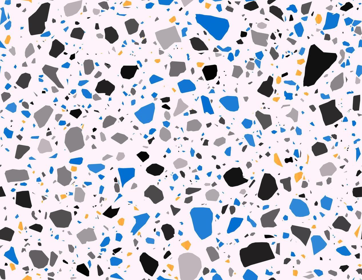 Terrazzo blue, yellow, black ceramic tile pattern vector
