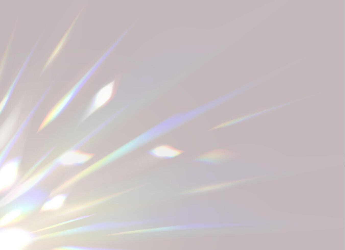 Crystal prism light overlay rainbow background vector