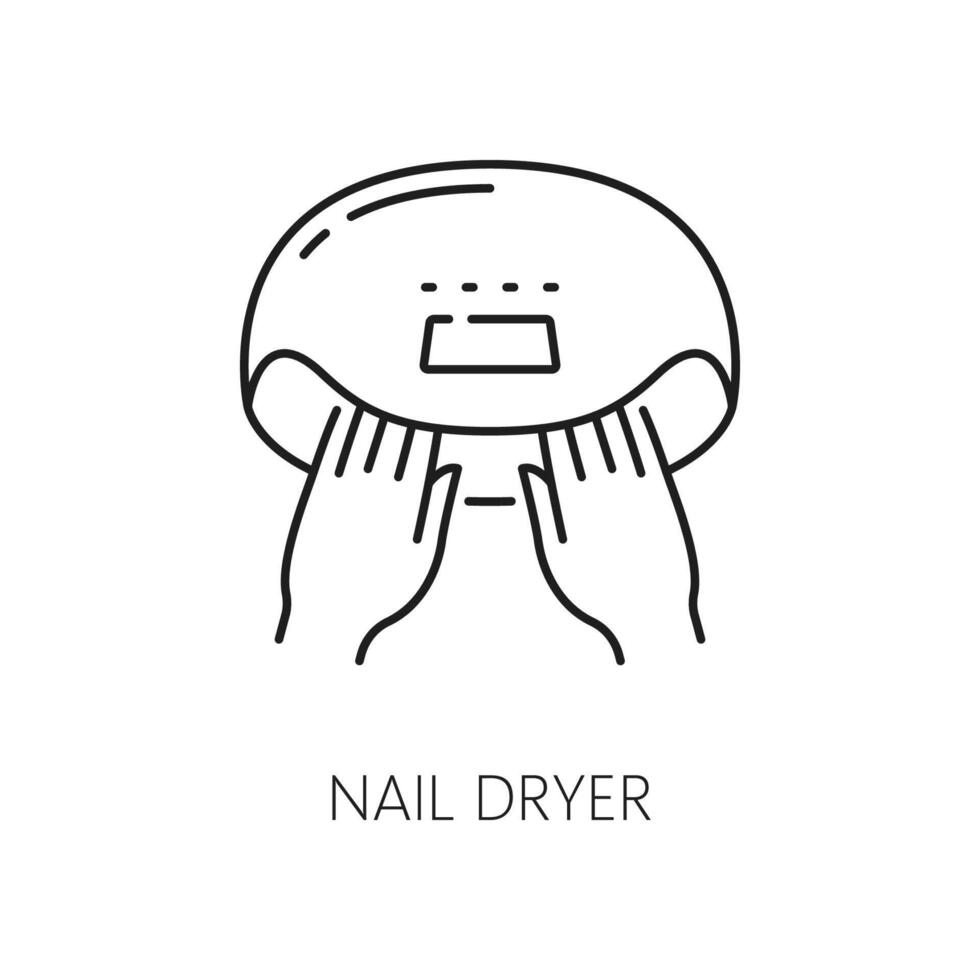 Nails dryer icon for manicure service, hands care vector