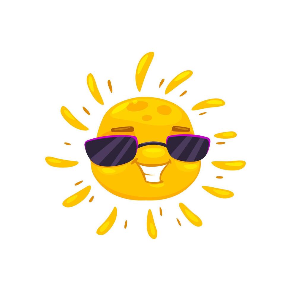 dibujos animados Dom personaje con Gafas de sol, contento sonrisa vector