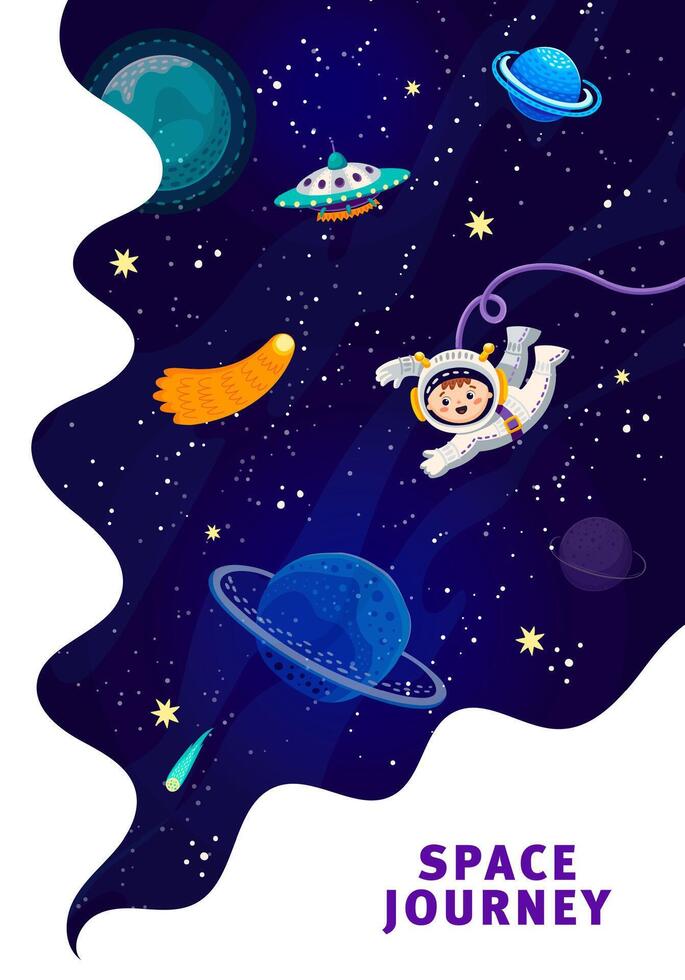 Space landing page, poster, flyer, starry universe vector