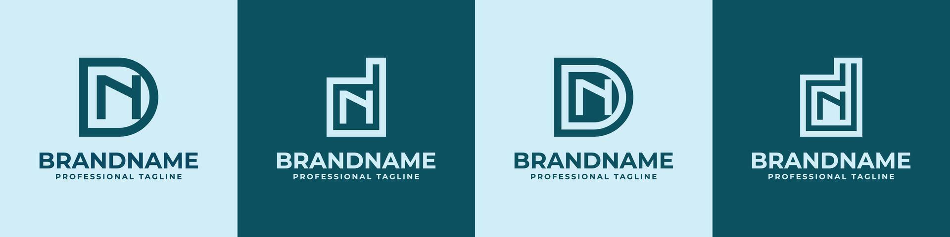 Modern Initials DN Logo, suitable for business with DN or ND initials vector