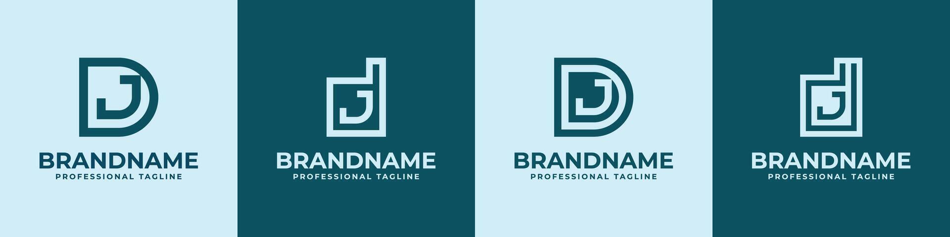 Modern Initials DJ Logo, suitable for business with DJ or JD initials vector