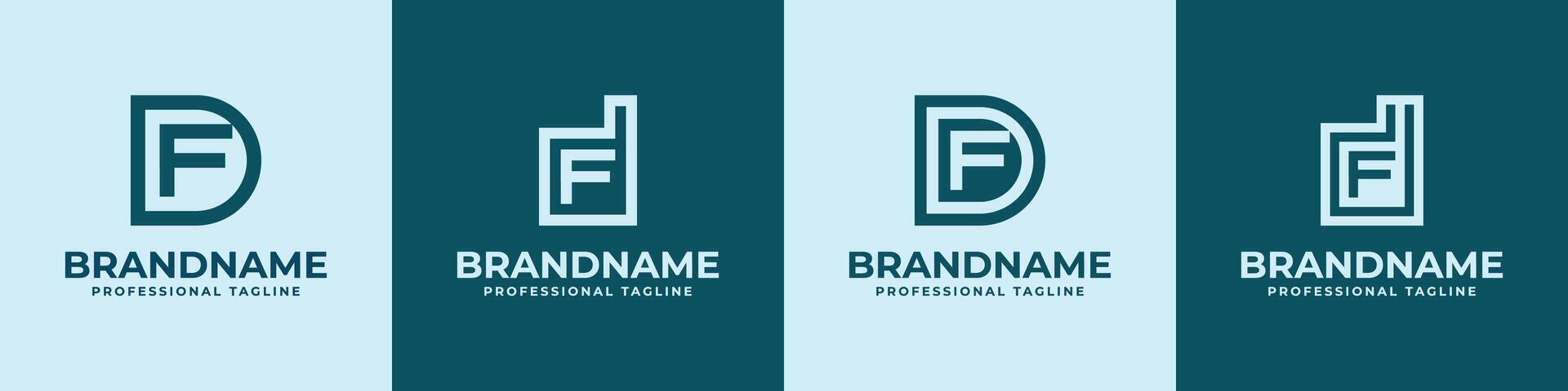 Modern Initials DF Logo, suitable for business with DF or FD initials vector