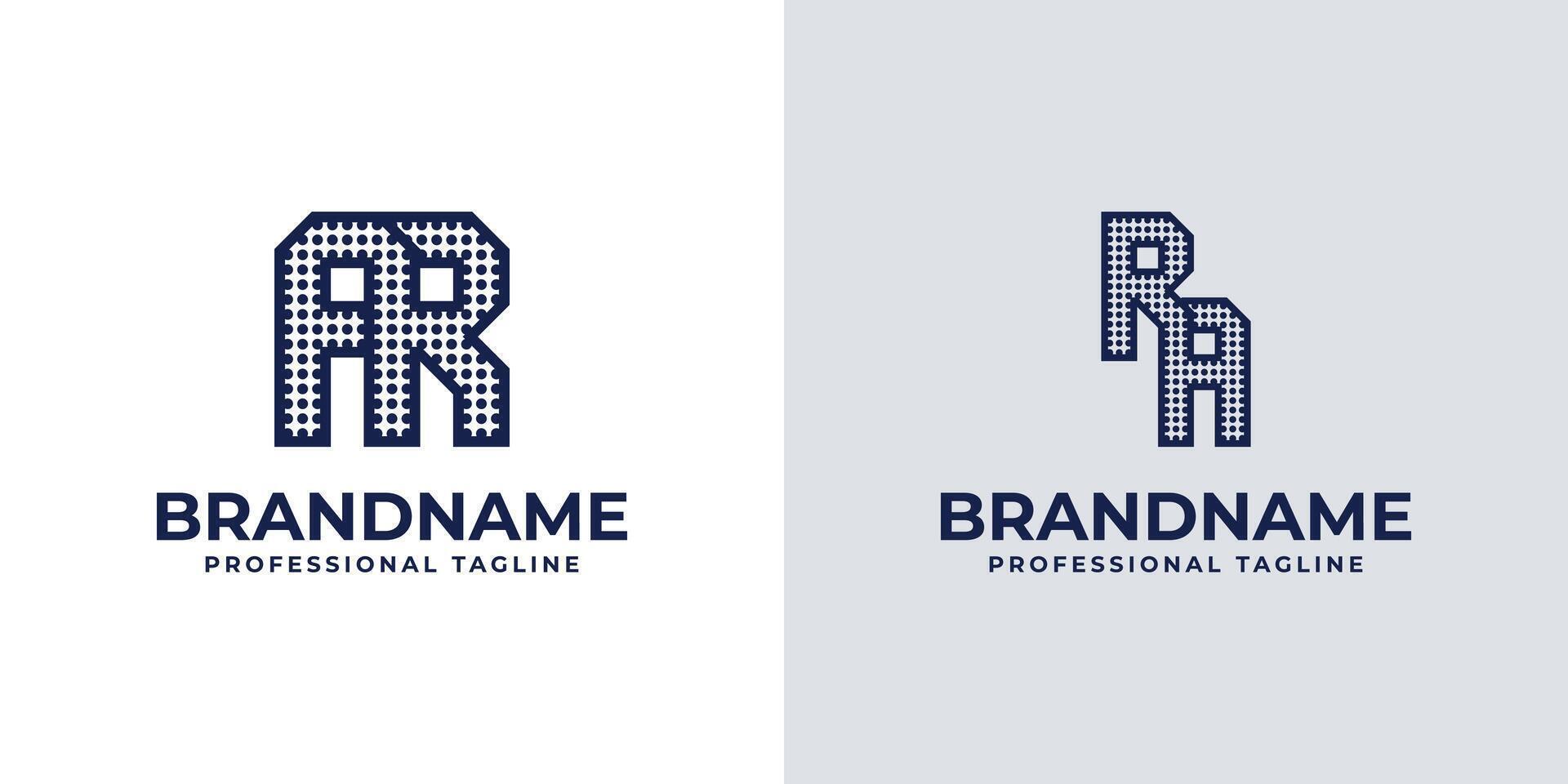 Letters AR and RA Dot Monogram Logo, Suitable for business with AR or RA initials vector