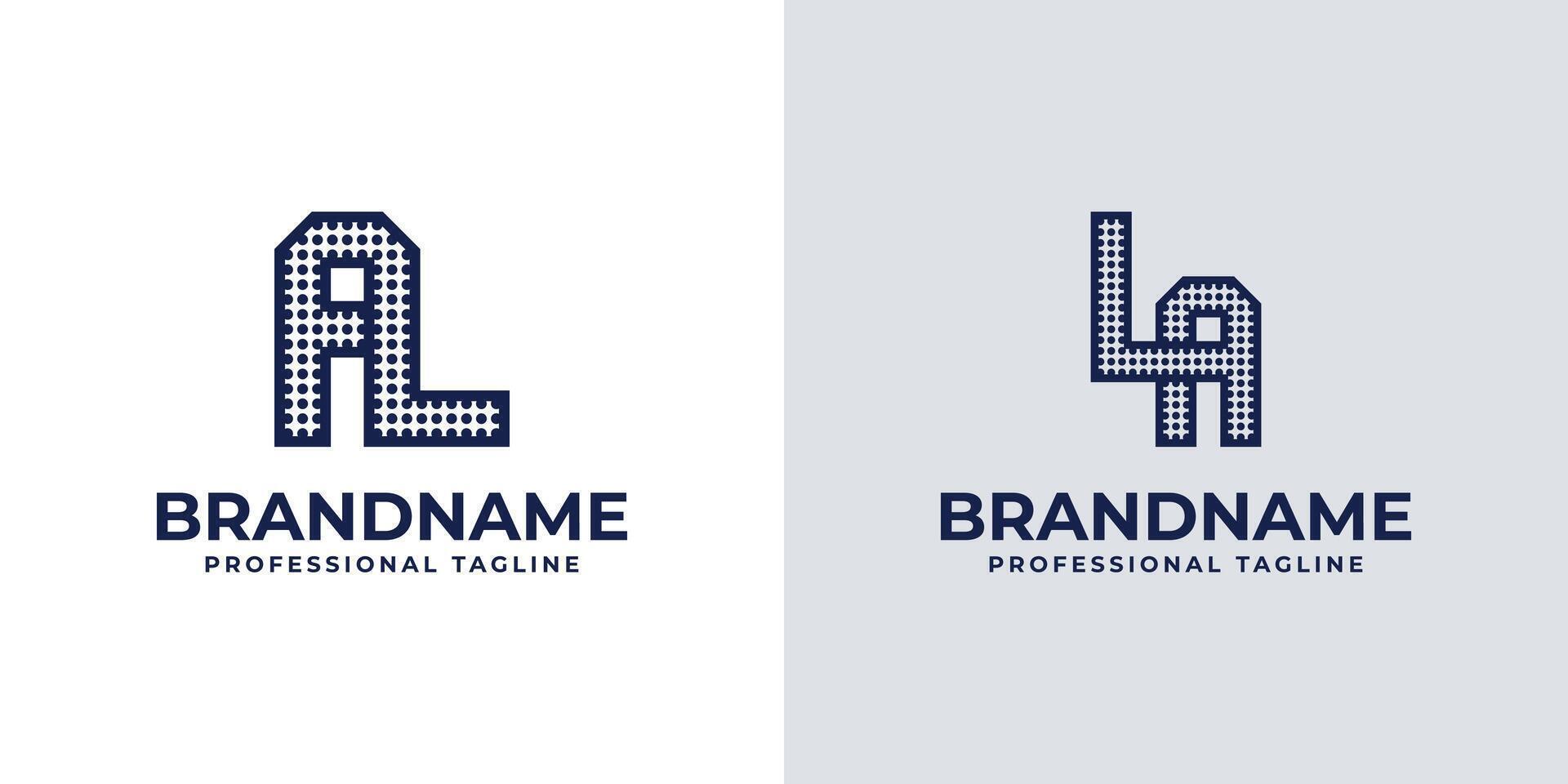 Letters AL and LA Dot Monogram Logo, Suitable for business with AL or LA initials vector