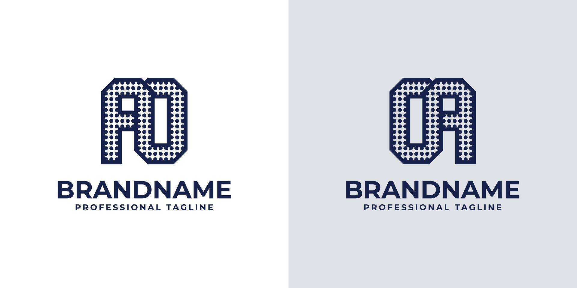 Letters AO and OA Dot Monogram Logo, Suitable for business with AO or OA initials vector