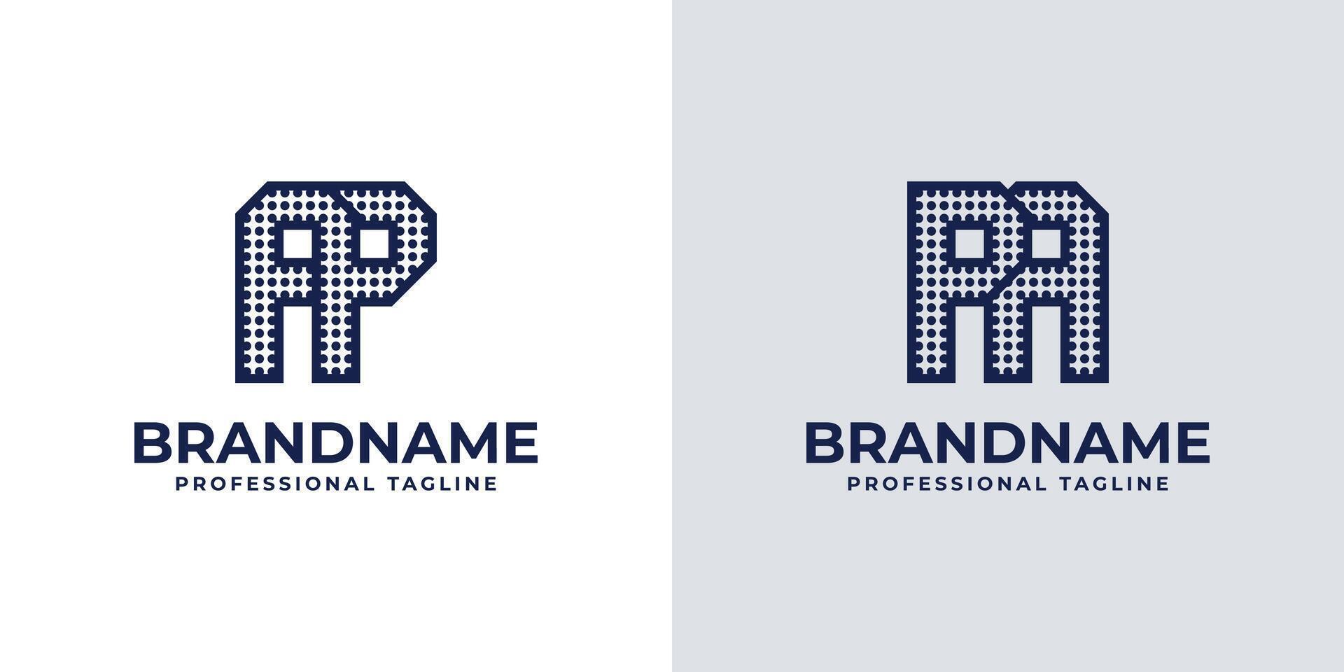 Letters AP and PA Dot Monogram Logo, Suitable for business with AP or PA initials vector