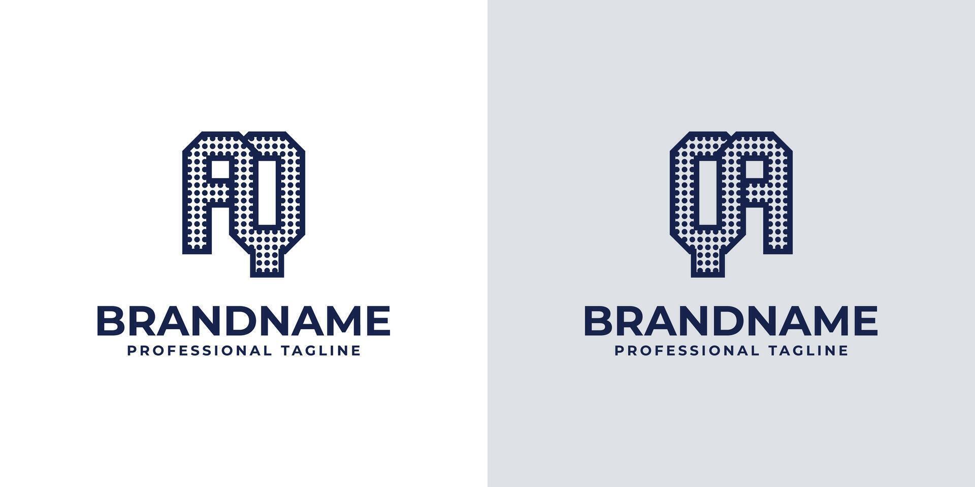 Letters AQ and QA Dot Monogram Logo, Suitable for business with AQ or QA initials vector