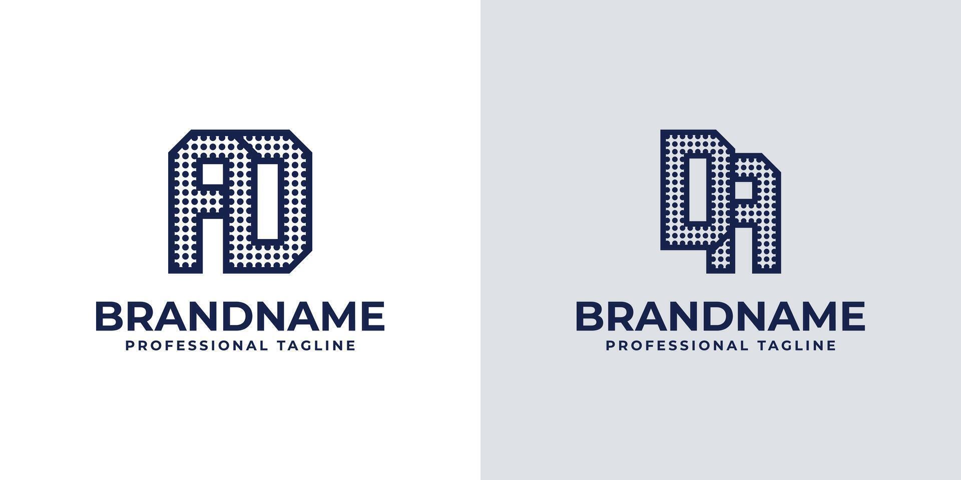 Letters AD and DA Dot Monogram Logo, Suitable for business with AD or DA initials vector