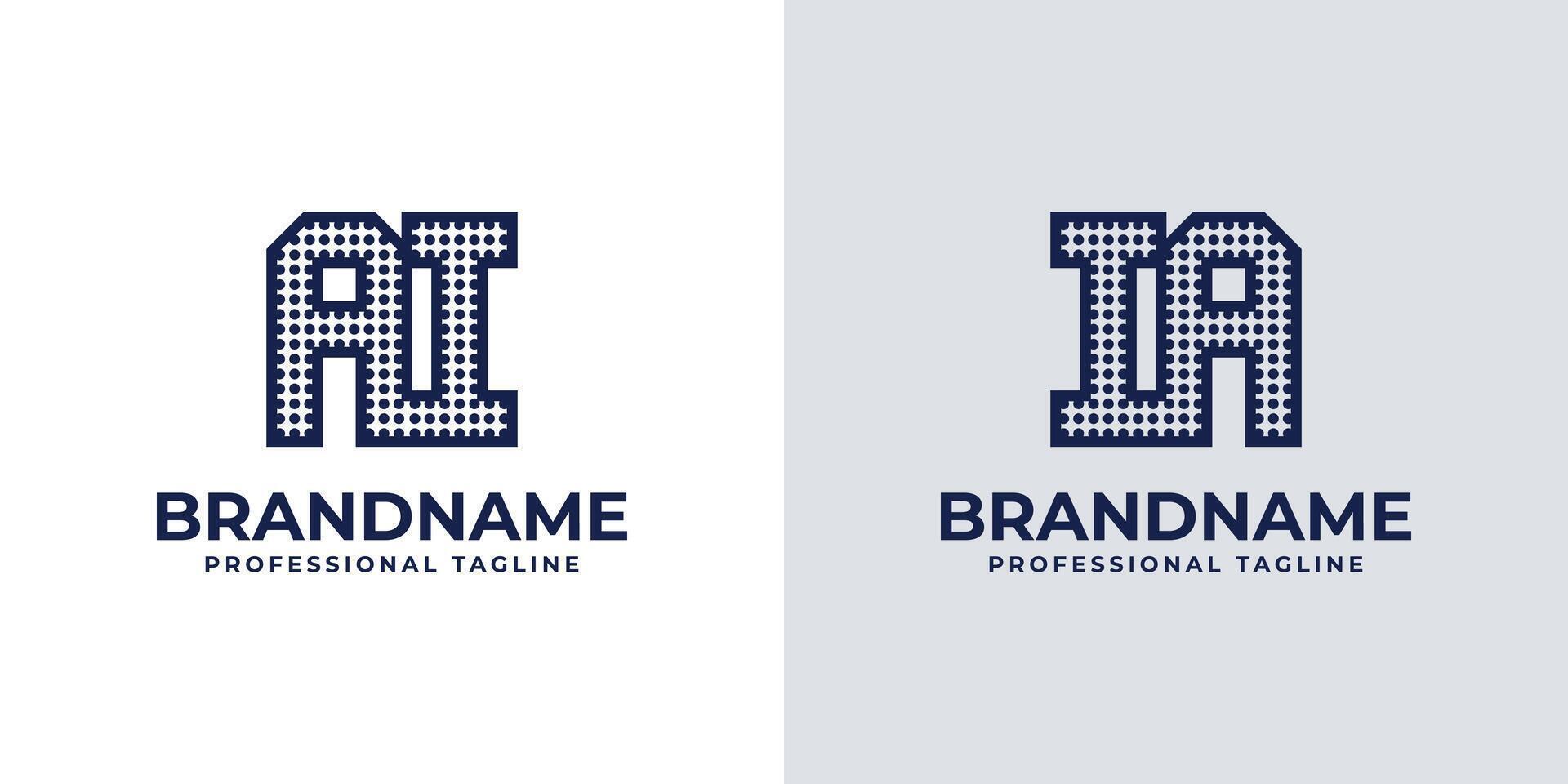 Letters AI and IA Dot Monogram Logo, Suitable for business with AI or IA initials vector