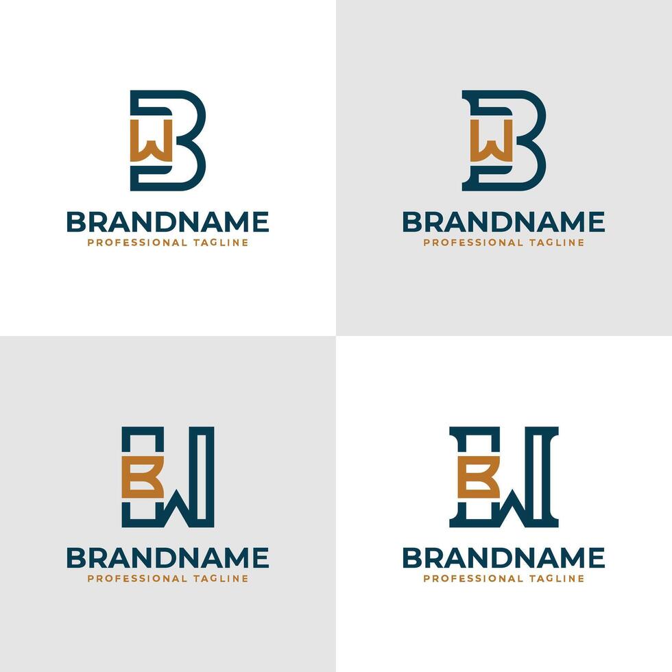 Elegant Letter BW and WB Monogram Logo, suitable for business with BW or WB initials vector