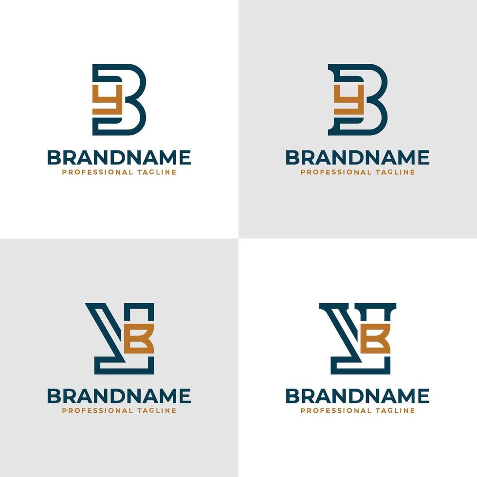 Elegant Letter BY and YB Monogram Logo, suitable for business with BY or YB initials vector