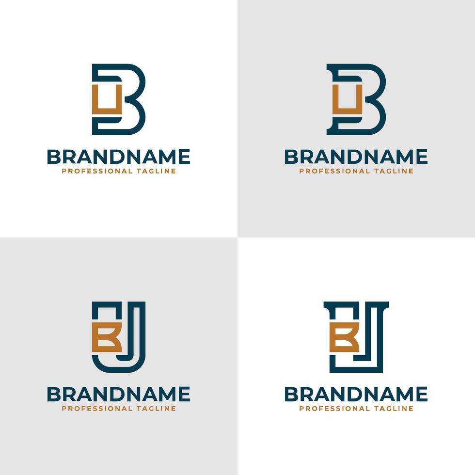 Elegant Letter BU and UB Monogram Logo, suitable for business with BU or UB initials vector